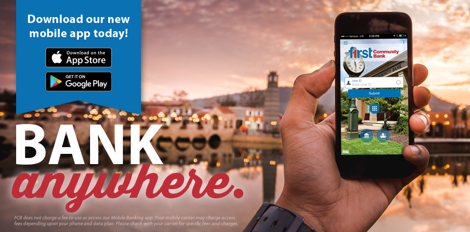 Download FCB Mobile App and Bank Anywhere!